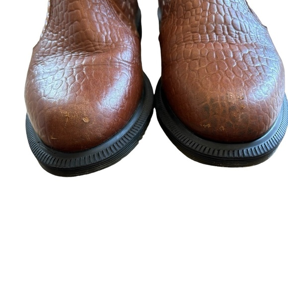 DR. Martens Flora Chelsea Croc Embossed Brown Black Boots Women’s 5 Casual Work - Picture 12 of 16